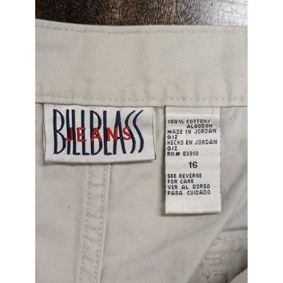 Vintage Bill Blass Cream Cotton 90s Mom Khaki High Waisted Shorts sz 16 - Picture 9 of 9